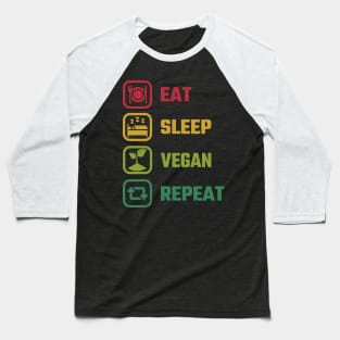 Eat Sleep Vegan Baseball T-Shirt